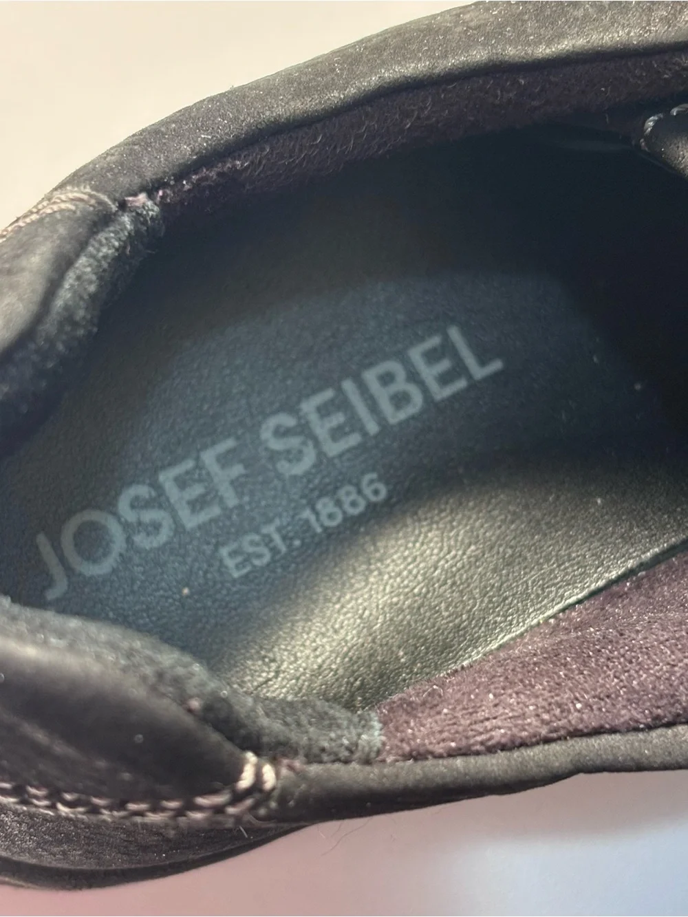 Josef Seibel Black Oxford Shoes with Gray Laces